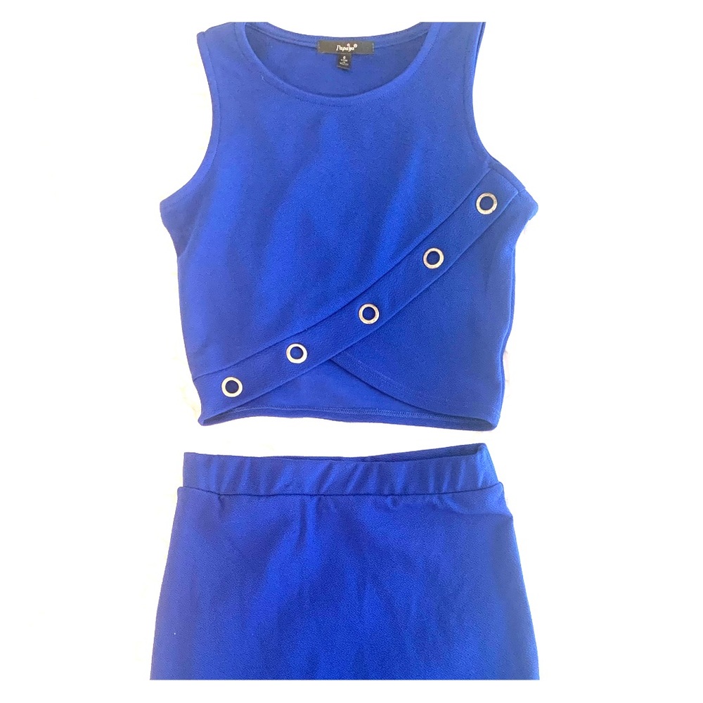Royal Blue Two Piece Cocktail Dress